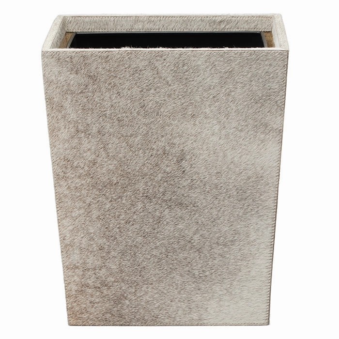 Hyde Hair-On-Hide Wastebasket Rectangle (Gray) Home Decor Office Organization Convenient shopping