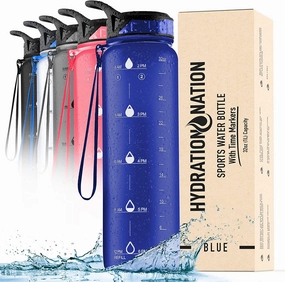 Hydration Nation Water Bottle With Time Marker 32 oz Cooking Tools & Accessories hot price