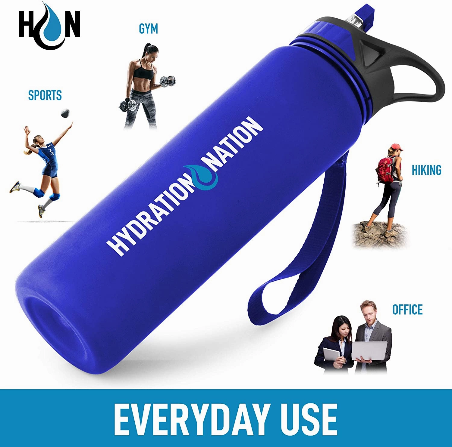 Hydration Nation Water Bottle With Time Marker 32 oz