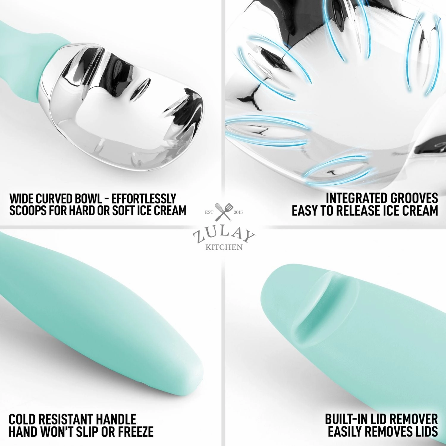 Ice Cream Scooper With Built-in Lid Opener