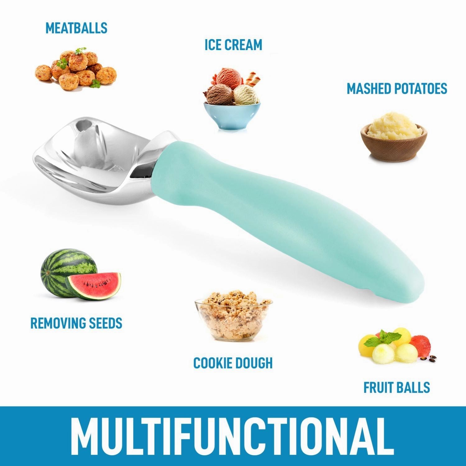 Ice Cream Scooper With Built-in Lid Opener