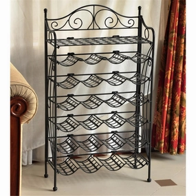 International Caravan 3462-ANT-BK Iron 24-Bottle Wine Rack, Antique Black Cooking Tools & Accessories clearance kits