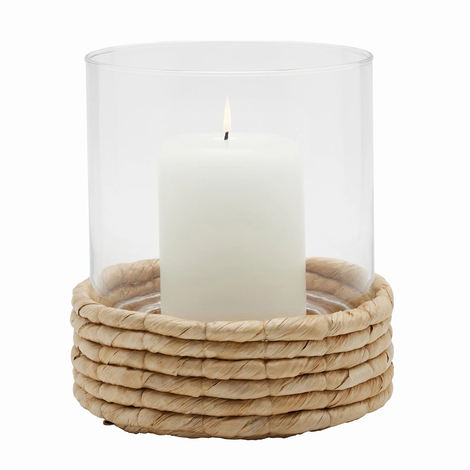 Iona Natural Semi Bleached Abaca Large Hurricane Candle Holder Set/2 Candle Holders discount collection