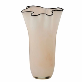 Jarvis Glass Vase 21x35cm Ivory/Black Cheap Vases for home