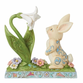 Jim Shore Bunny and Easter Lily Figurine Figurines home decor discount