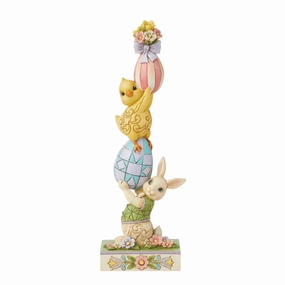 Jim Shore Bunny and Eggs Stacked Figurine Figurines home decor discount
