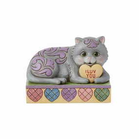 Jim Shore Cat Lying by Message Hearts Figurines home decor discount