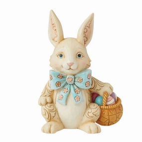 Jim Shore Easter Bunny with Bow Print Figurine Figurines home decor discount