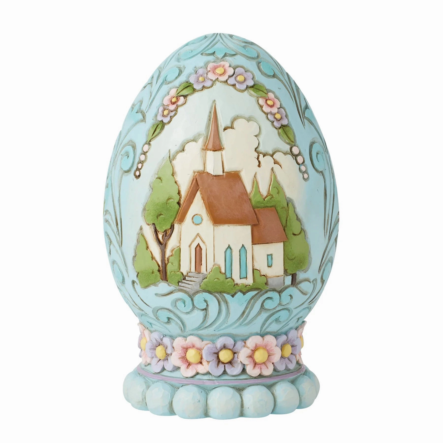 Jim Shore Egg with Church Scene Figurine Figurines home decor discount