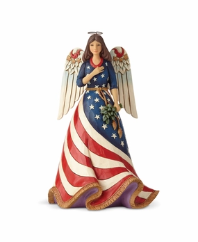 Jim Shore Patriotic Angel w/Flag Dress Figurines home decor discount