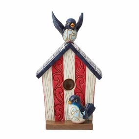 Jim Shore Patriotic Decorative Birdhouse Figurines home decor discount