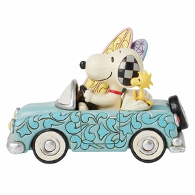 Jim Shore Snoopy and Woodstock in Car Surf Figurines home decor discount
