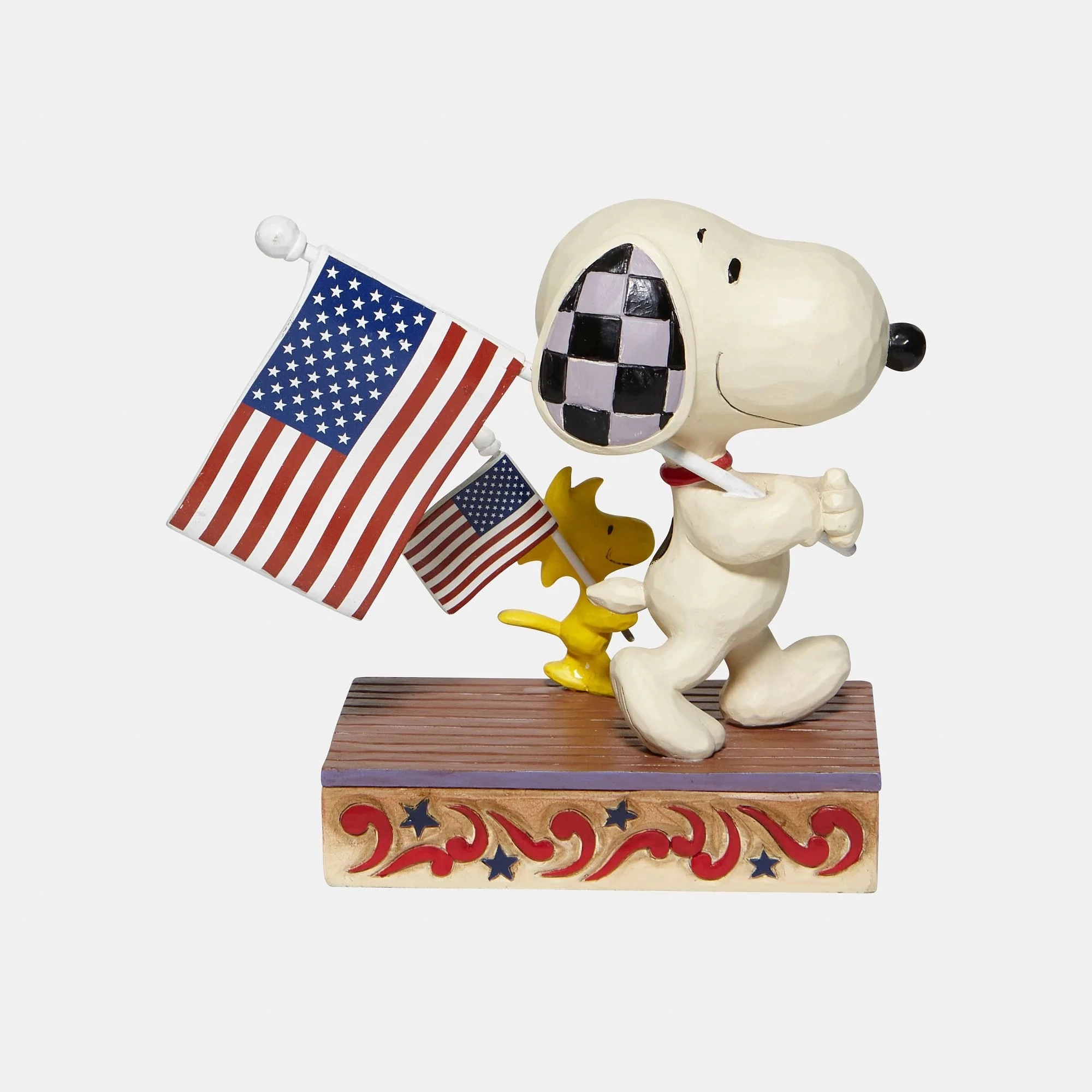 Jim Shore Snoopy/Woodstock with Flags