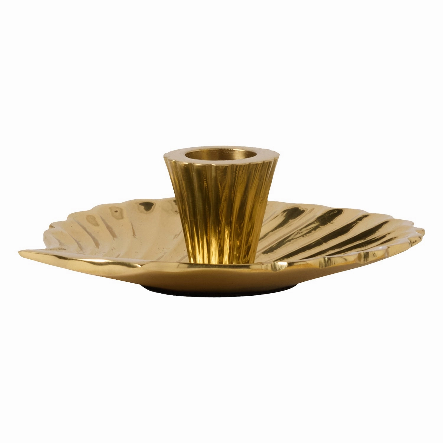 Jovie Polished Gold Candle Holder Set/2