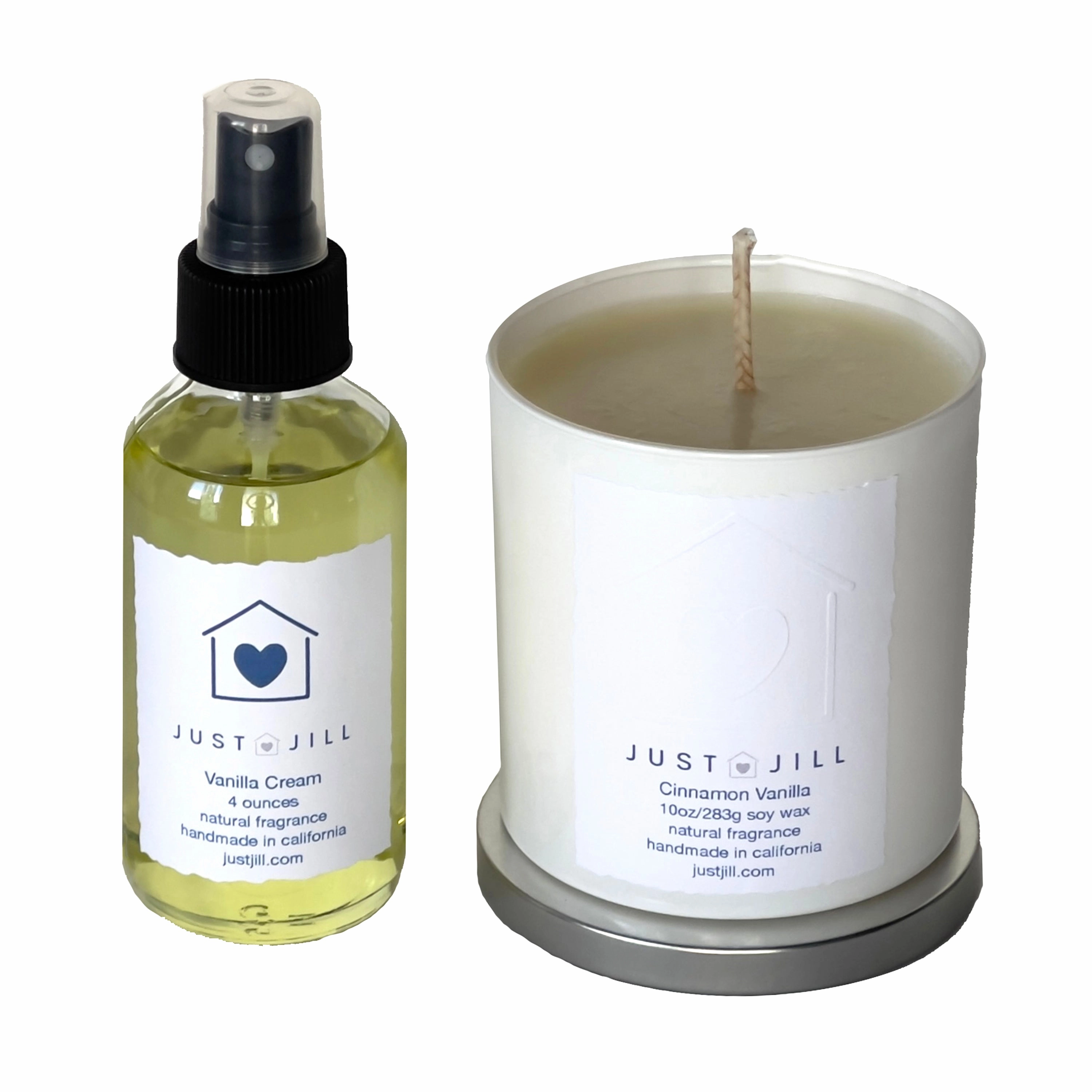 Just Jill Candle and Room Spray Set-Cinnamon Vanilla