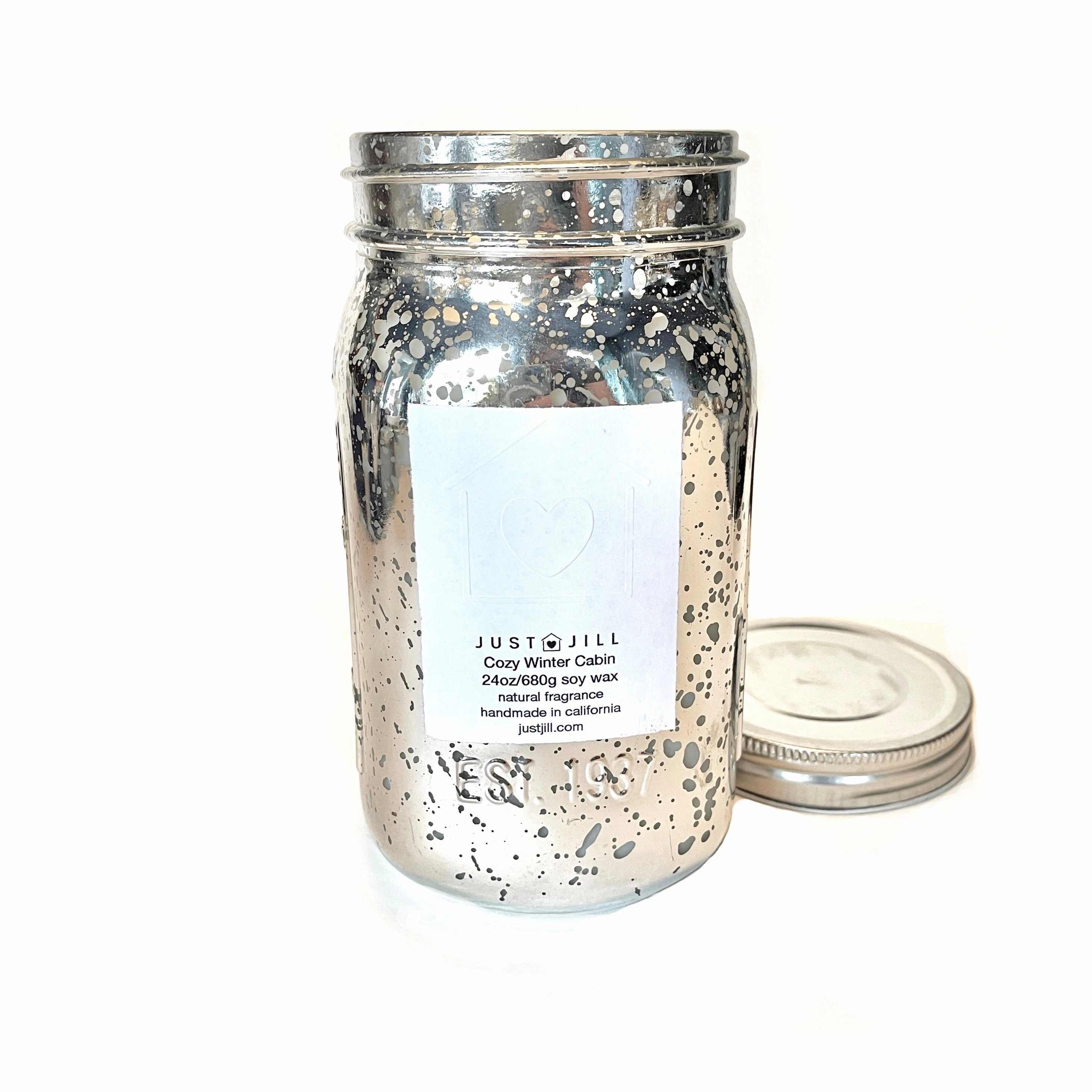 Just Jill Cozy Winter Cabin Mason Jar Candle 24 oz