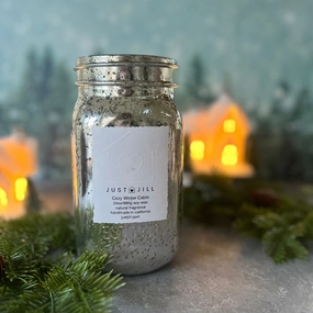 Just Jill Cozy Winter Cabin Mason Jar Candle 24 oz Home Decor Candles and Home Fragrances fast delivery
