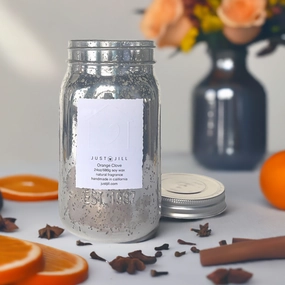 Just Jill Orange Clove Mason Jar Candle 24 oz Home Decor Candles and Home Fragrances fast delivery