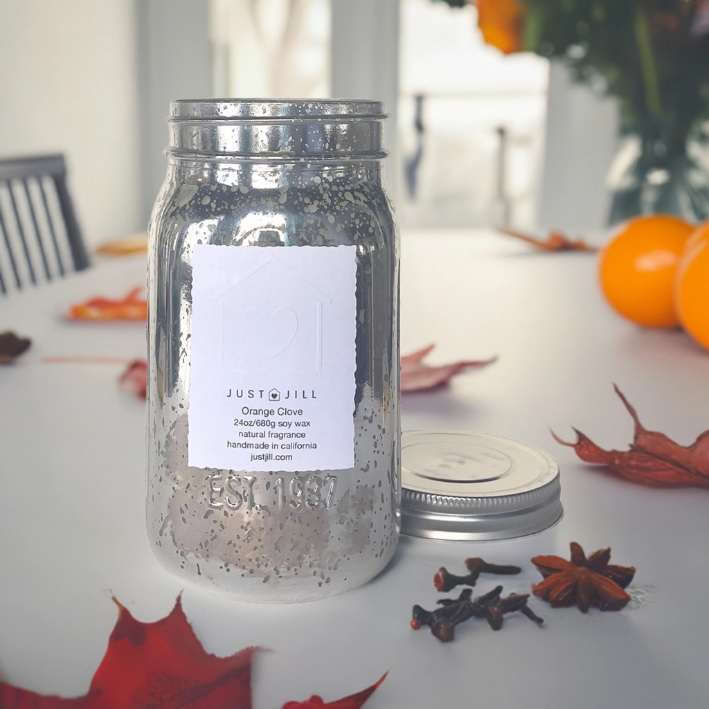 Just Jill Orange Clove Mason Jar Candle 24 oz