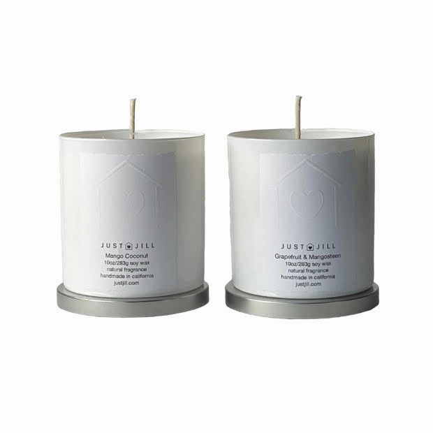 Just Jill Scented Candles (2-pack) Mango Coconut/Grapefruit Mangosteen Home Decor Candles and Home Fragrances fast delivery