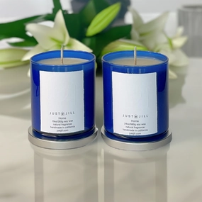 Just Jill Scented Candles Blue Signature "Home" Fragrance (2-pack) Home Decor Candles and Home Fragrances fast delivery