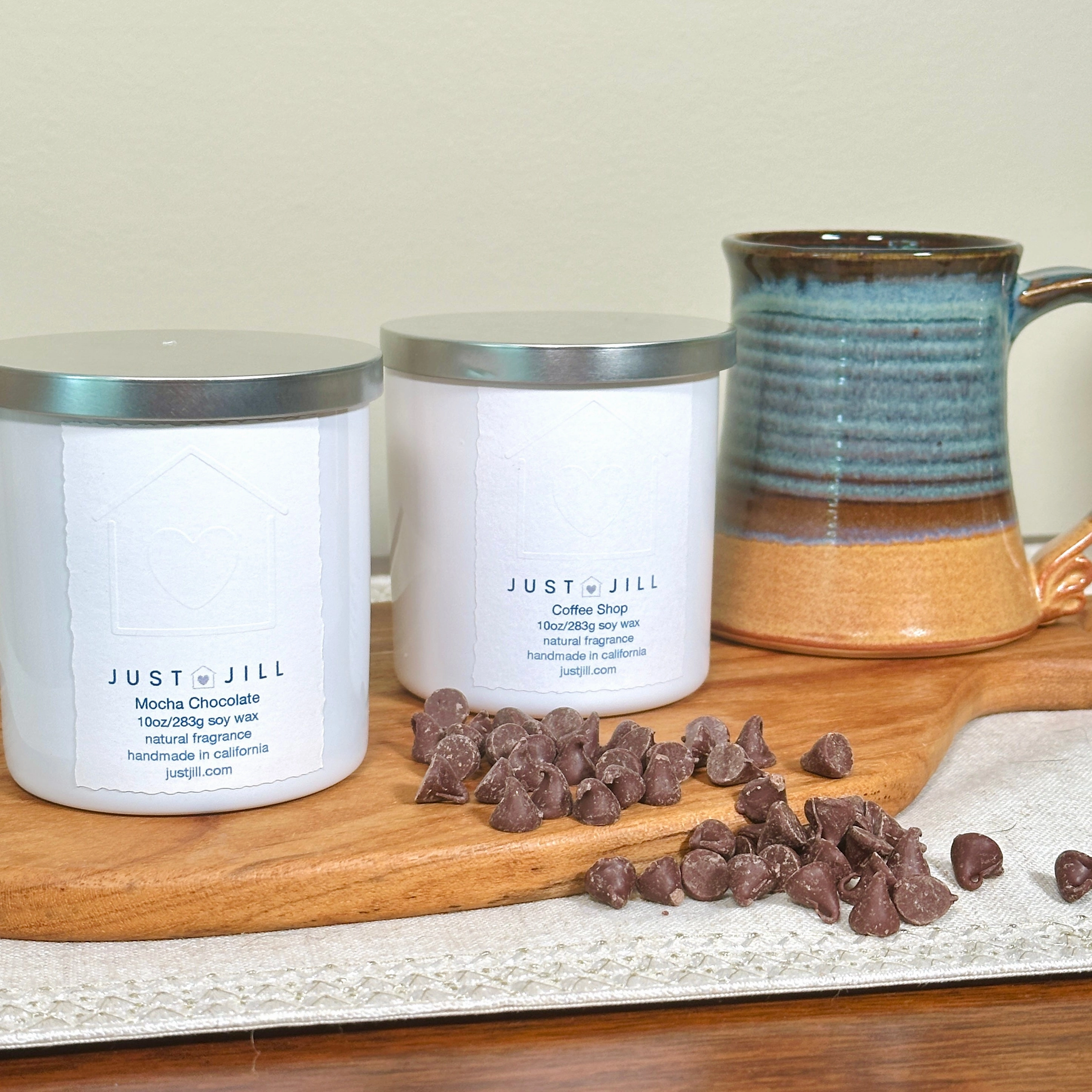 Just Jill Scented Candles Coffee Shop and Mocha Chocolate(2 pack) Home Decor Candles and Home Fragrances fast delivery