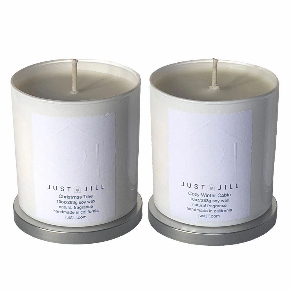 Just Jill Scented Candles Cozy Winter and Christmas Tree (2 pack) Home Decor Candles and Home Fragrances fast delivery