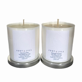 Just Jill Scented Candles Morning Dew and Midnight Garden (2 pack) Home Decor Candles and Home Fragrances fast delivery