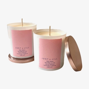 Just Jill Scented Candles Set of 2 "With Grace" Home Decor Candles and Home Fragrances fast delivery