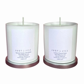 Just Jill Scented Candles Spiced Honey Tonka and Lemon Pound Cake (2 pack) Home Decor Candles and Home Fragrances fast delivery