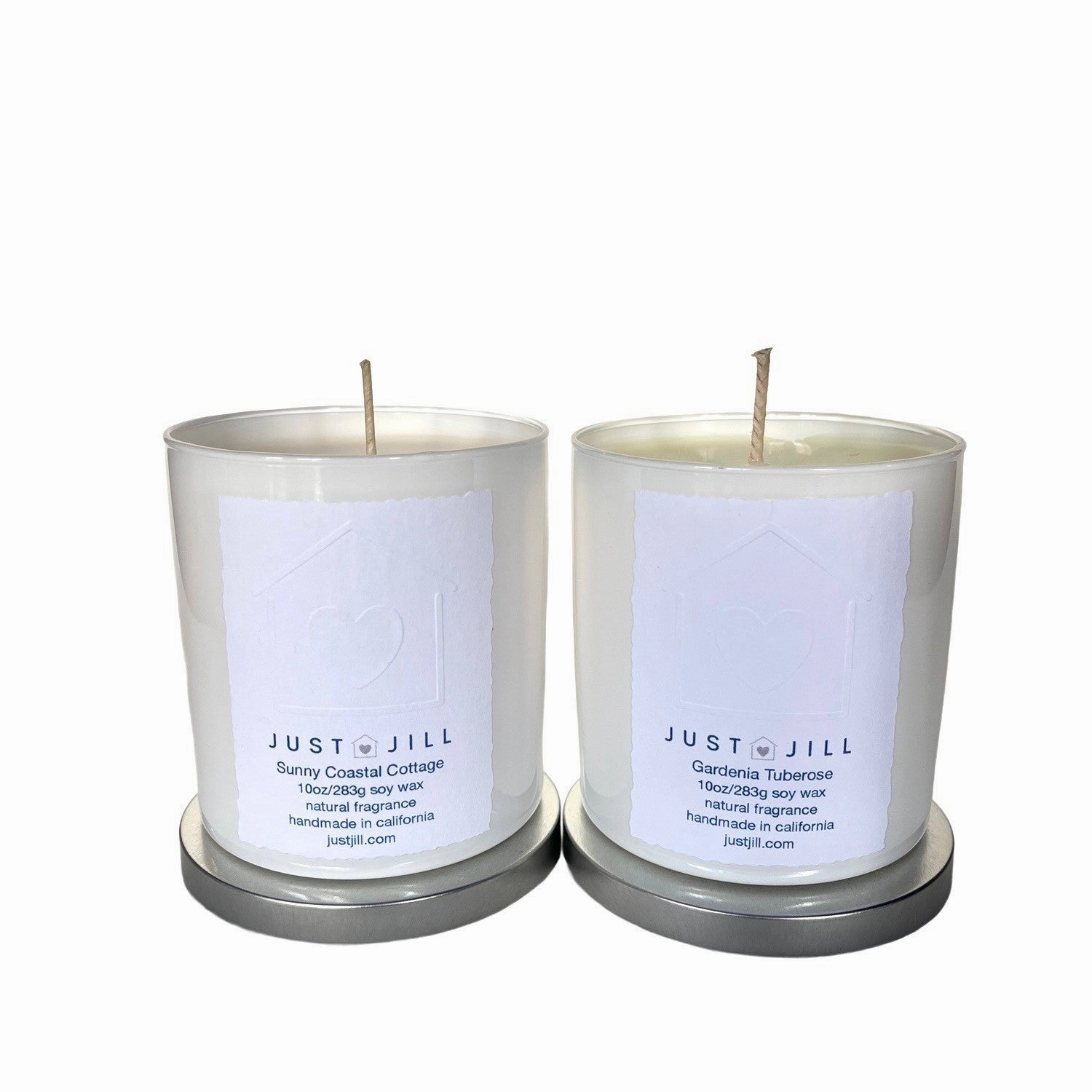 Just Jill Scented Candles-Sunny Coastal Cottage and Gardenia Tuberose (2 pack)