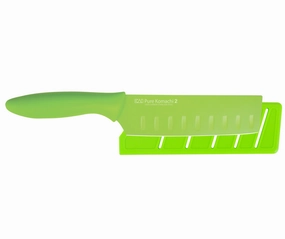 KAI Pure Komachi 2 5.5 Inch Nakiri Knife With Safety Sheath, Green Cutlery outlet discounts