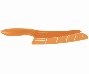 KAI Pure Komachi 2 8 Inch Serrated Bread Knife with Safety Sheath, Orange Cutlery outlet discounts