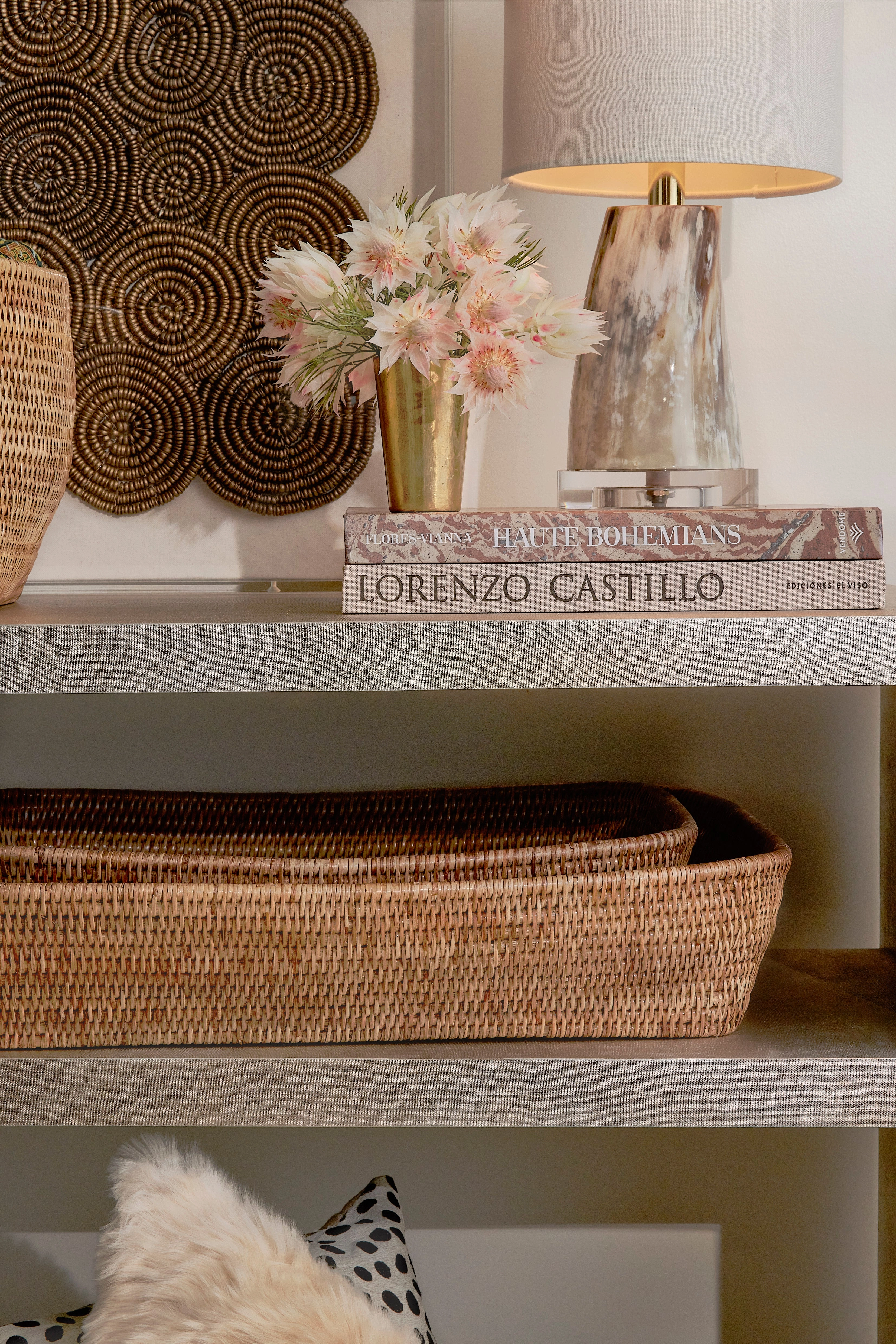 Kazan Natural Rectangular Rattan Nested Baskets Set/2