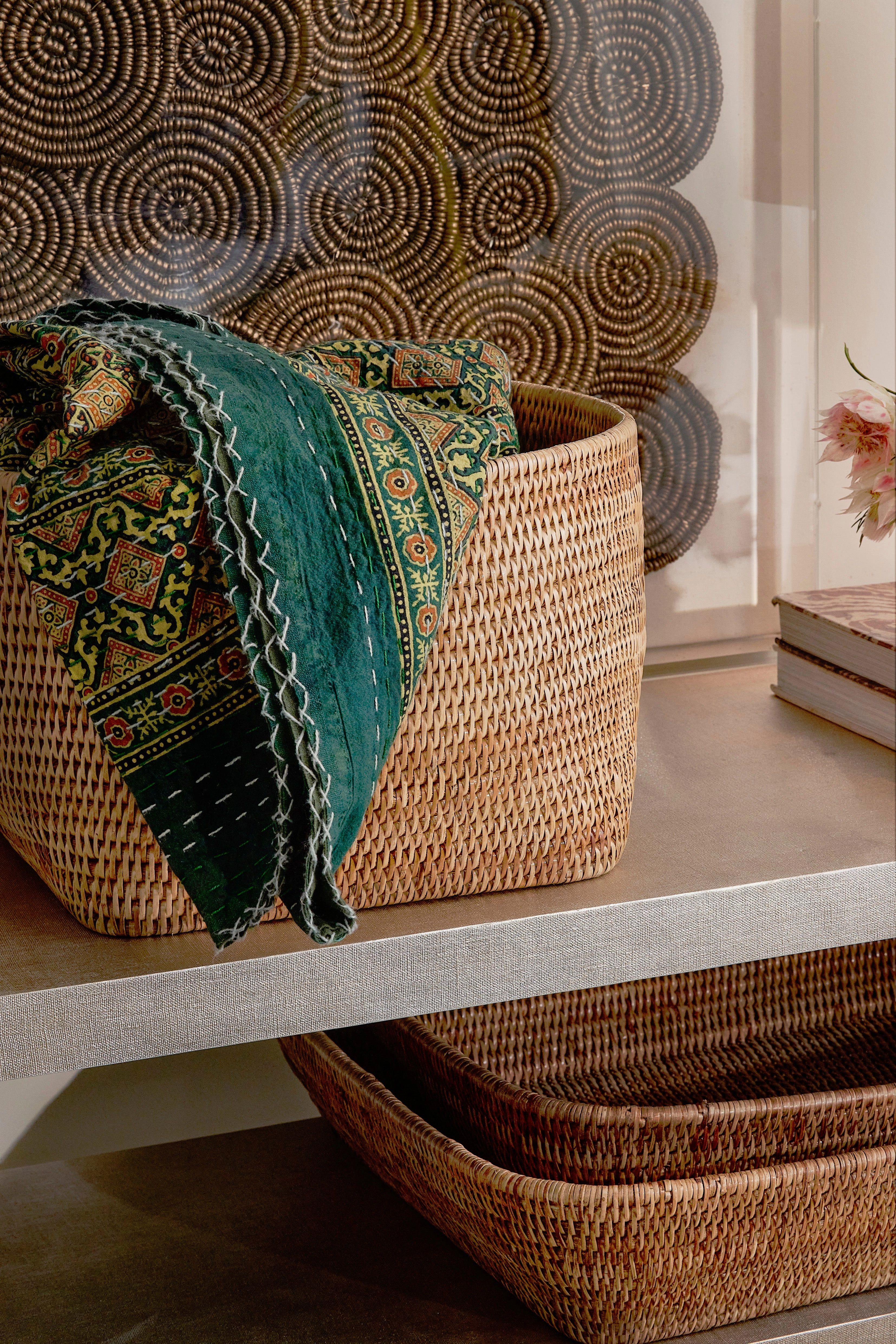 Kazan Natural Round Rattan Nested Baskets Set/2