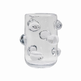 Kelsy Glass Clear Dot Urn Sml Cheap Vases for home