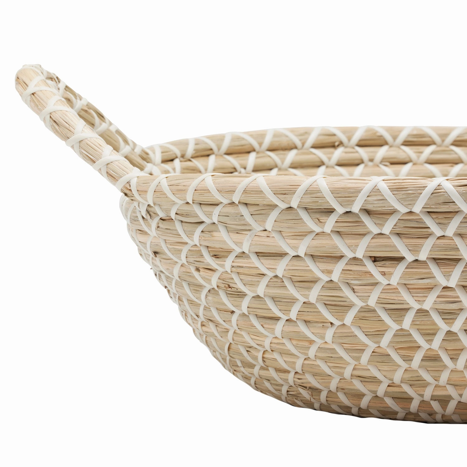 Kendari Natural/White Seagrass Storage Basket Set/2