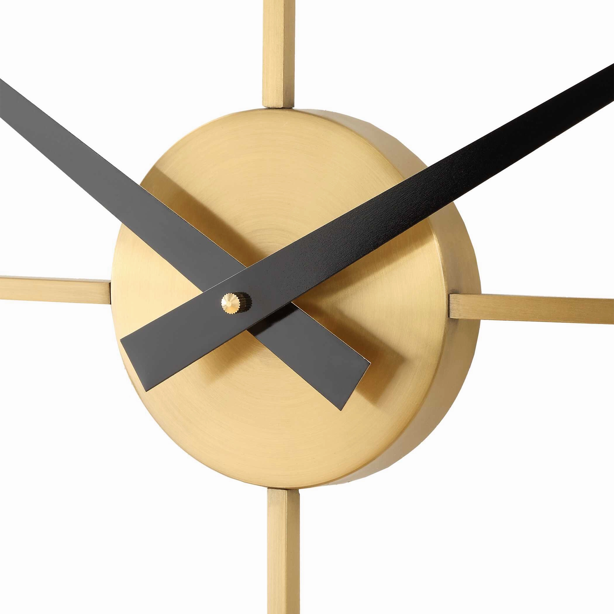 Keyann Wall Clock Brushed Brass Clocks decor discount