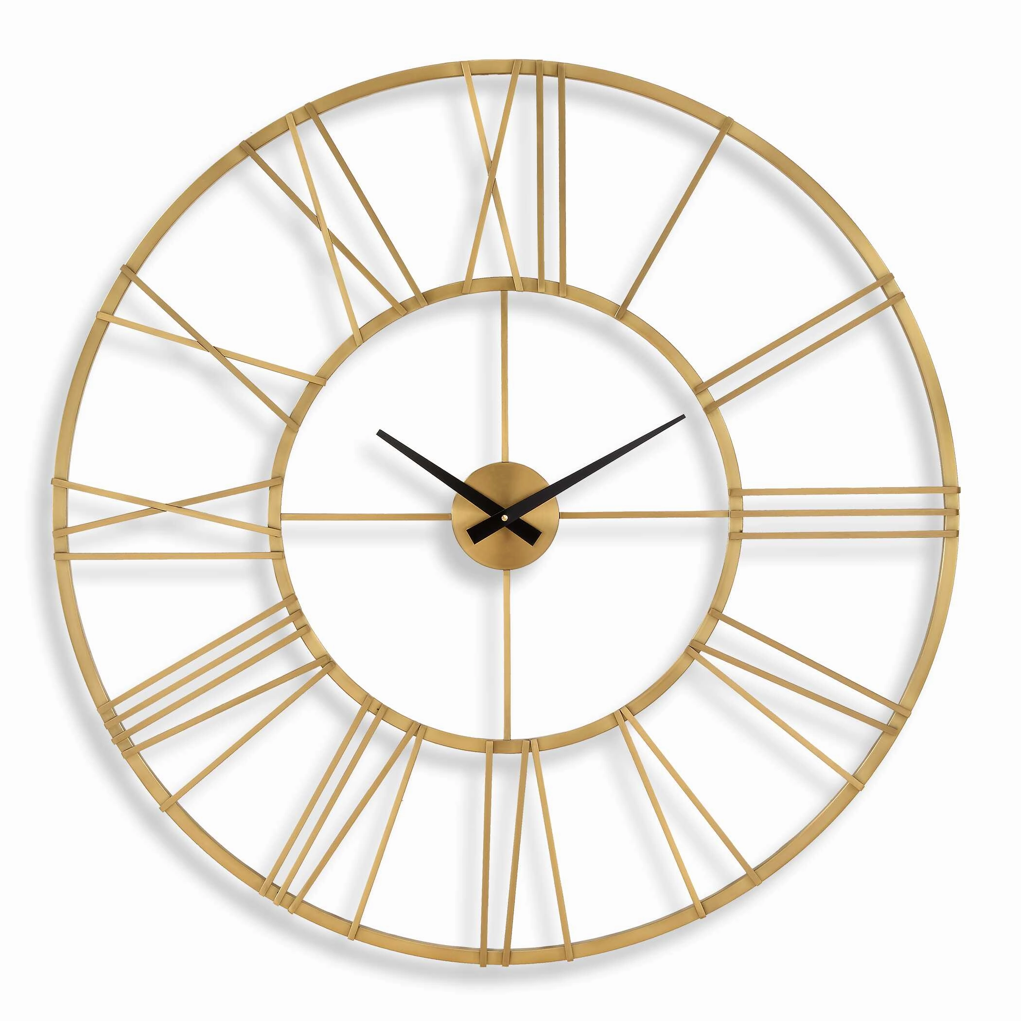 Keyann Wall Clock Brushed Brass Clocks decor discount