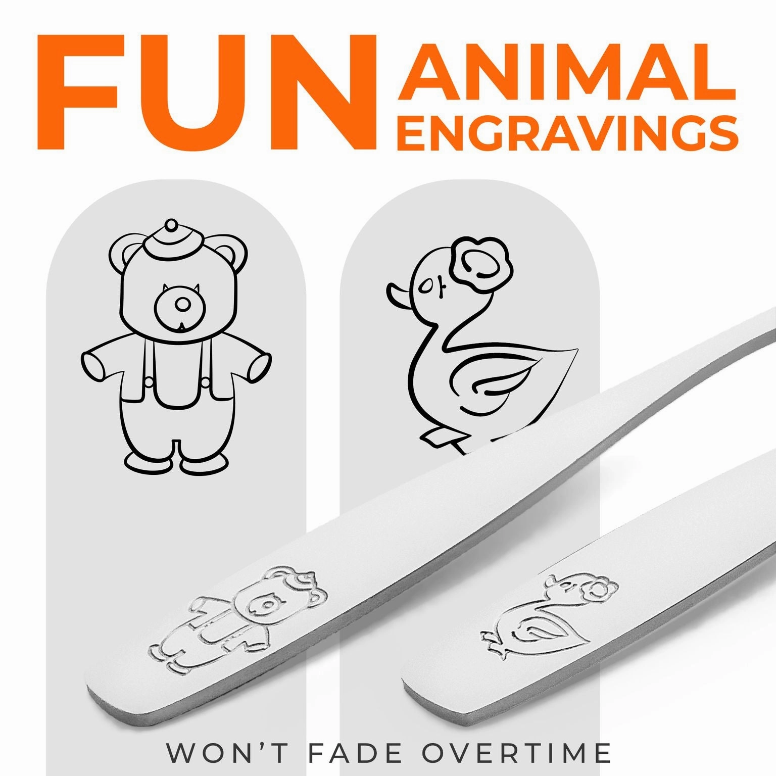 Kids & Toddler Cutlery Set Designed For Self Feeding (4 pcs - Spoon & Fork)