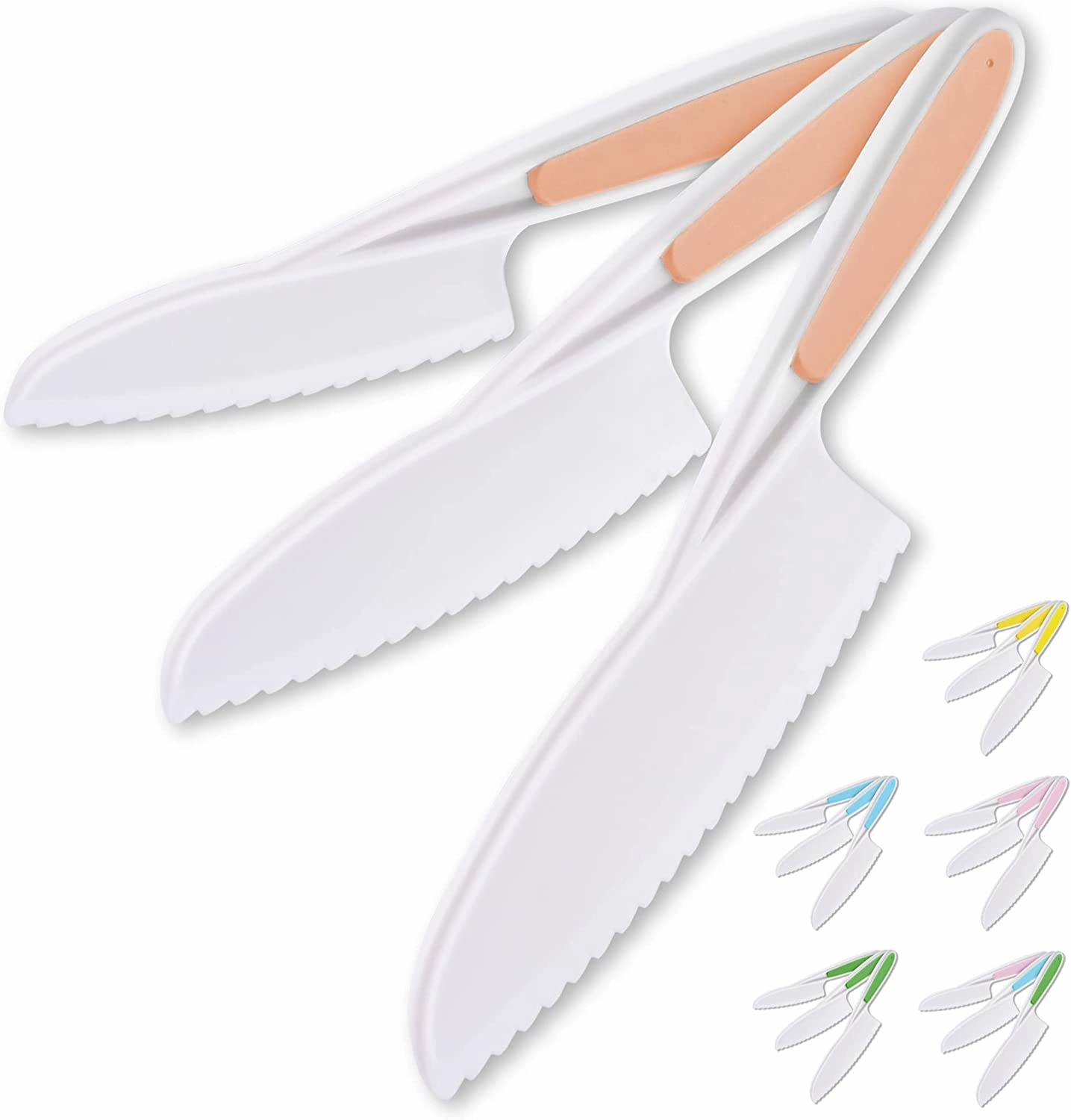 Knife Set for Children to Cook and Cut Fruits, Vegetables and Cakes