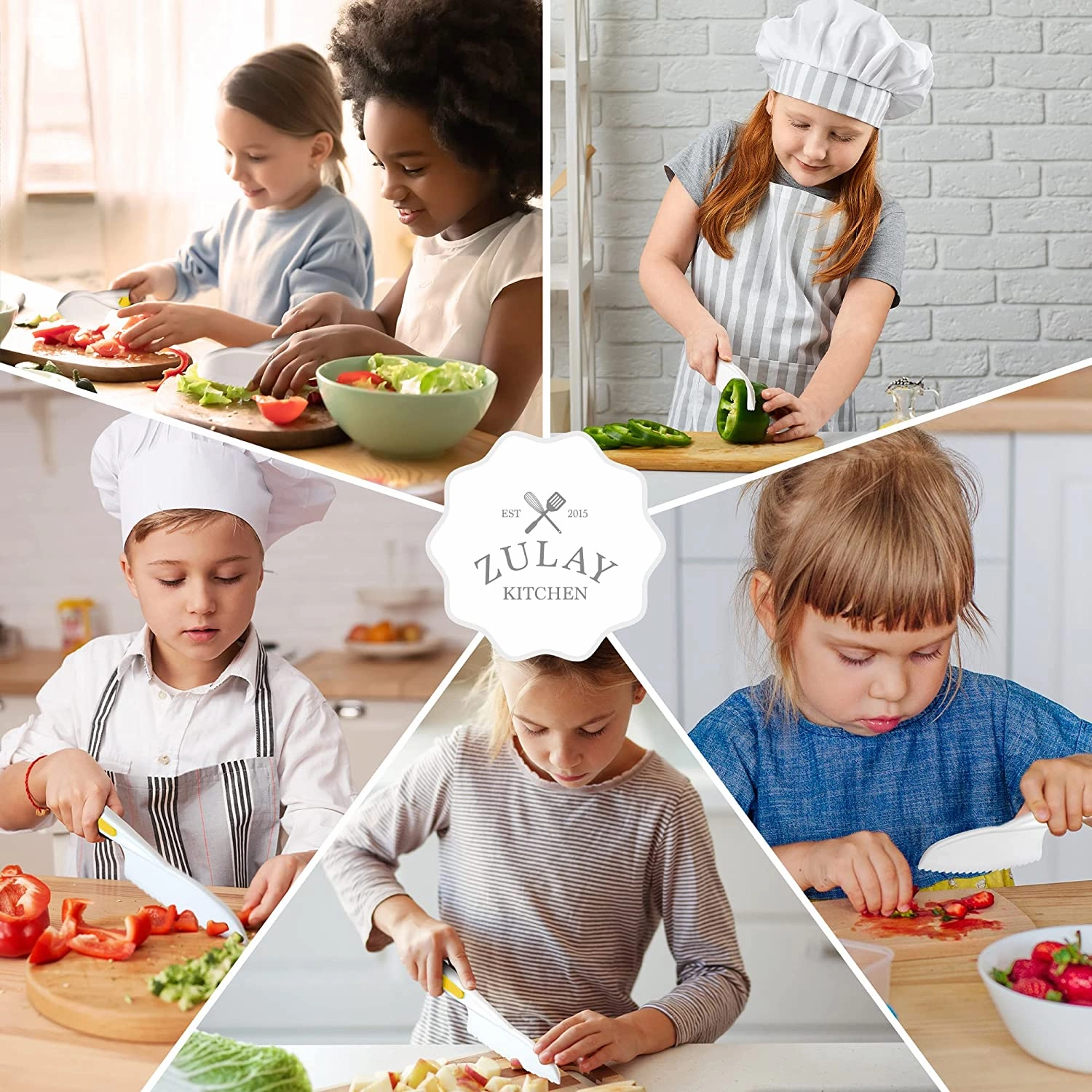 Knife Set for Children to Cook and Cut Fruits, Vegetables and Cakes