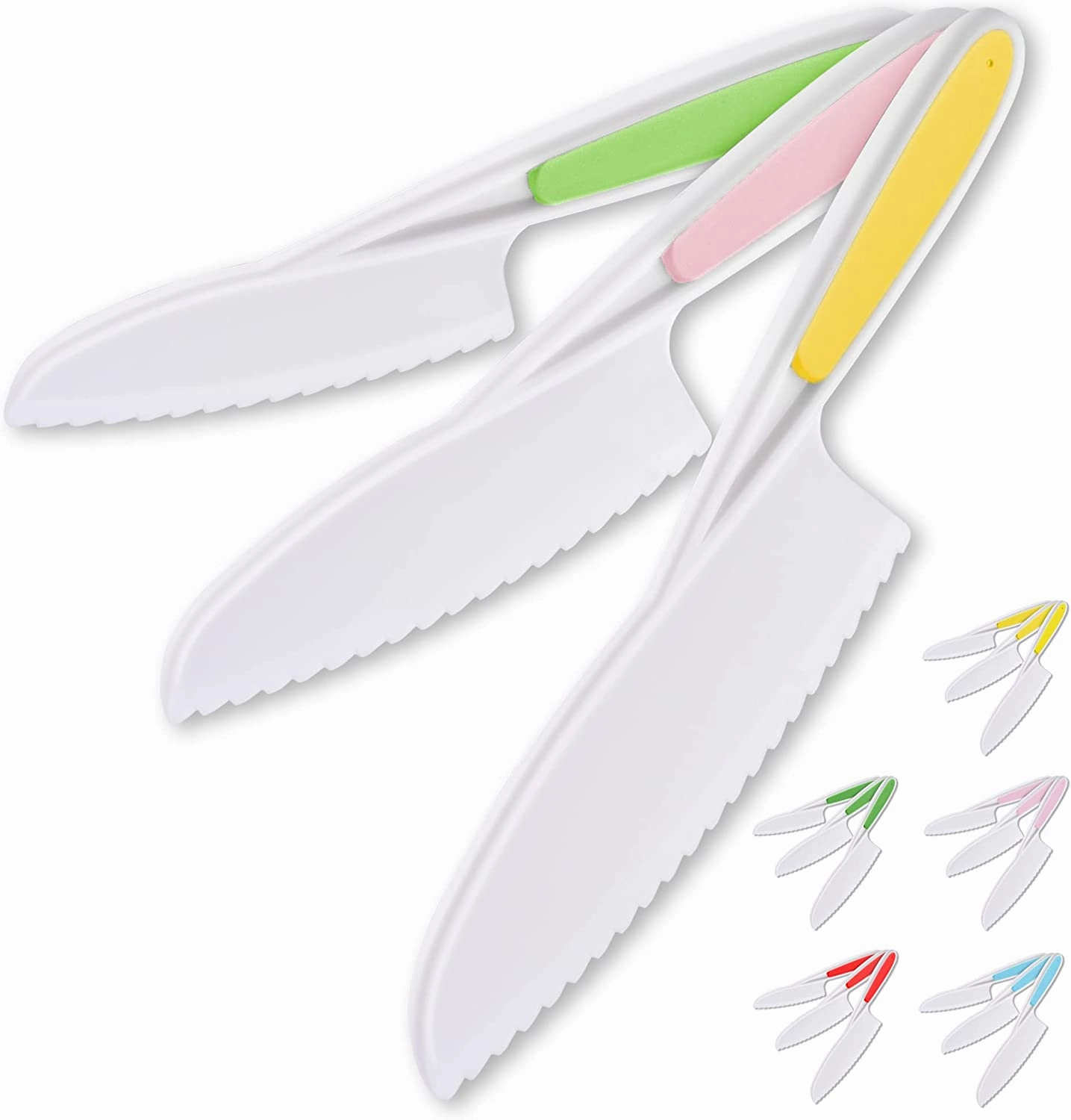 Knife Set for Children to Cook and Cut Fruits, Vegetables and Cakes