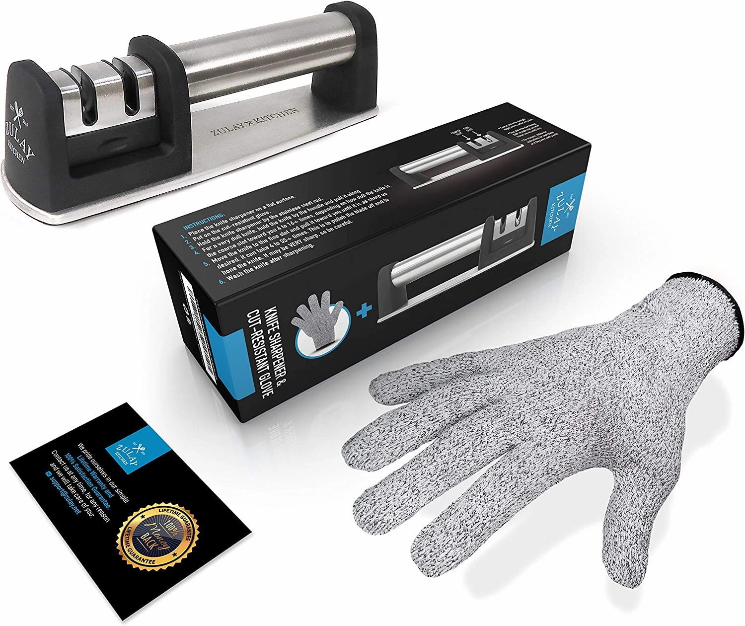 Knife Sharpener & Cut-Resistant Glove