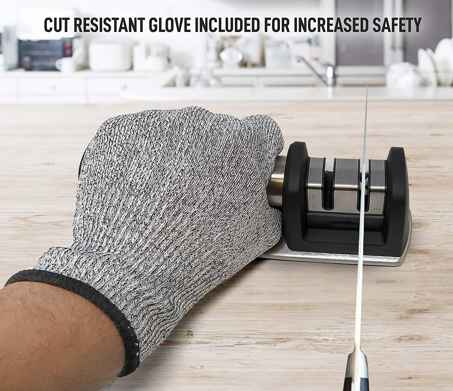 Knife Sharpener & Cut-Resistant Glove