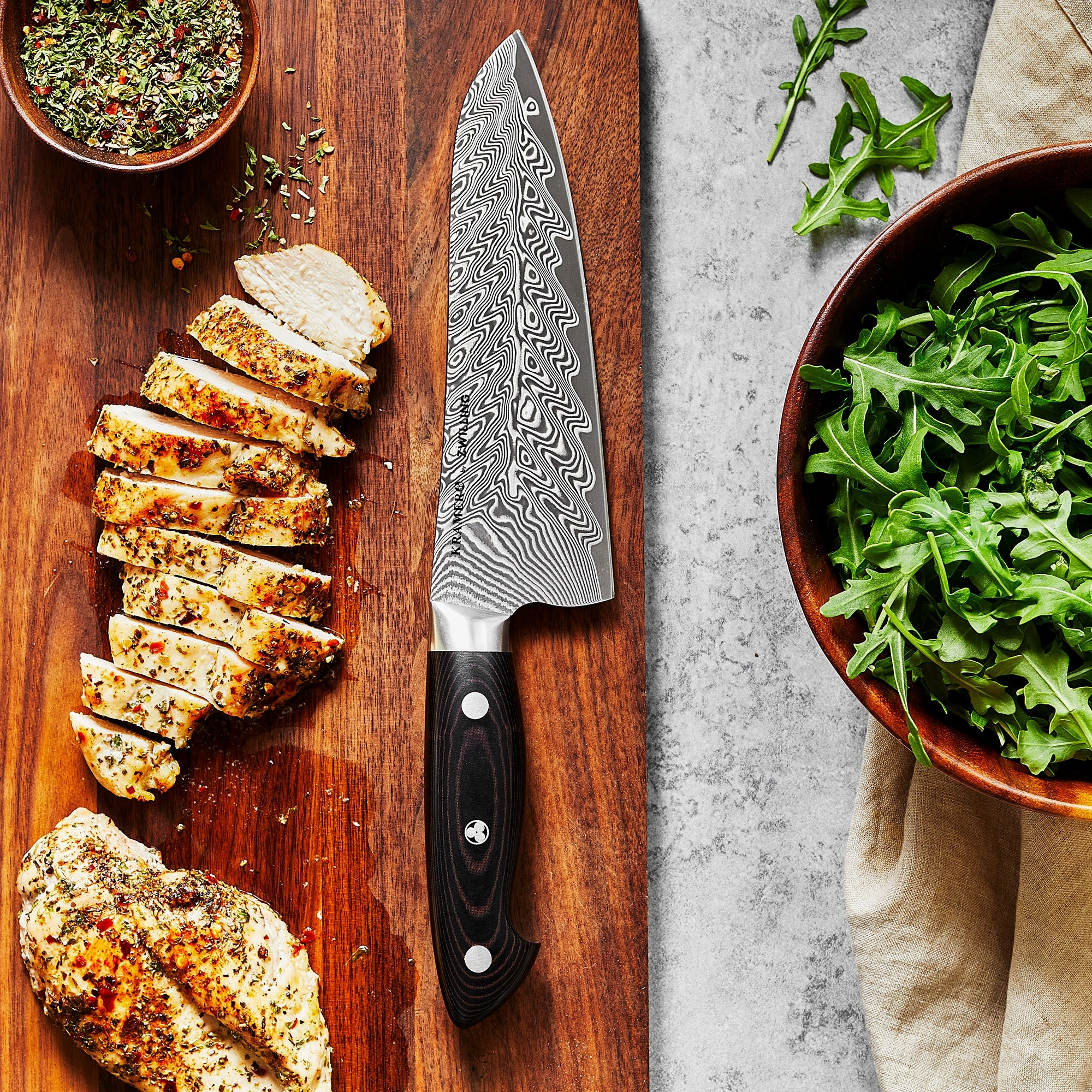 KRAMER by ZWILLING EUROLINE Damascus Collection 7-inch Santoku Knife