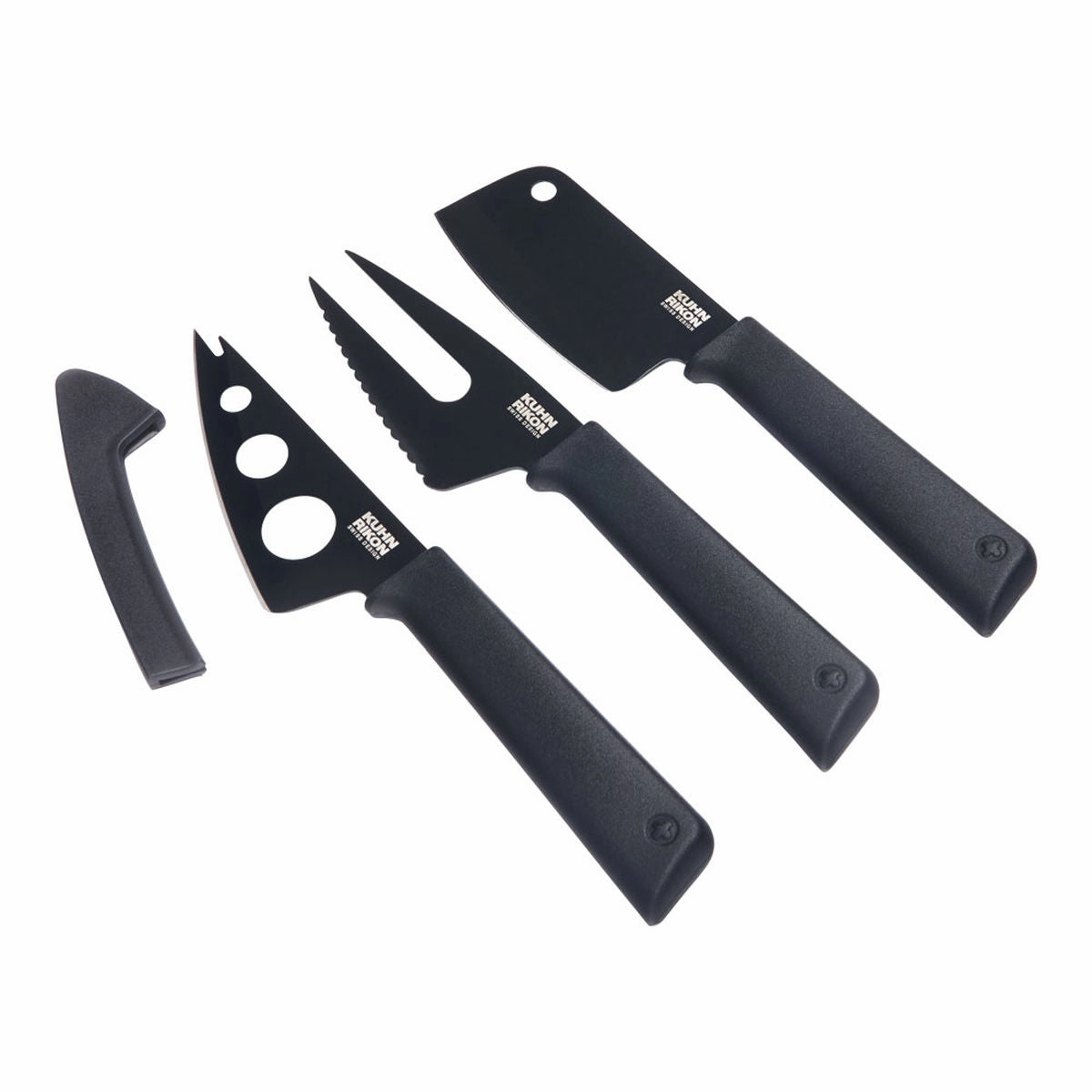 Kuhn Rikon Colori  Cheese Knife Set of 3, Graphite Cutlery outlet discounts