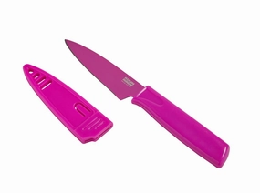 Kuhn Rikon Colori Non-Stick Straight Paring Knife with Safety Sheath, 4 inch Cutlery outlet discounts