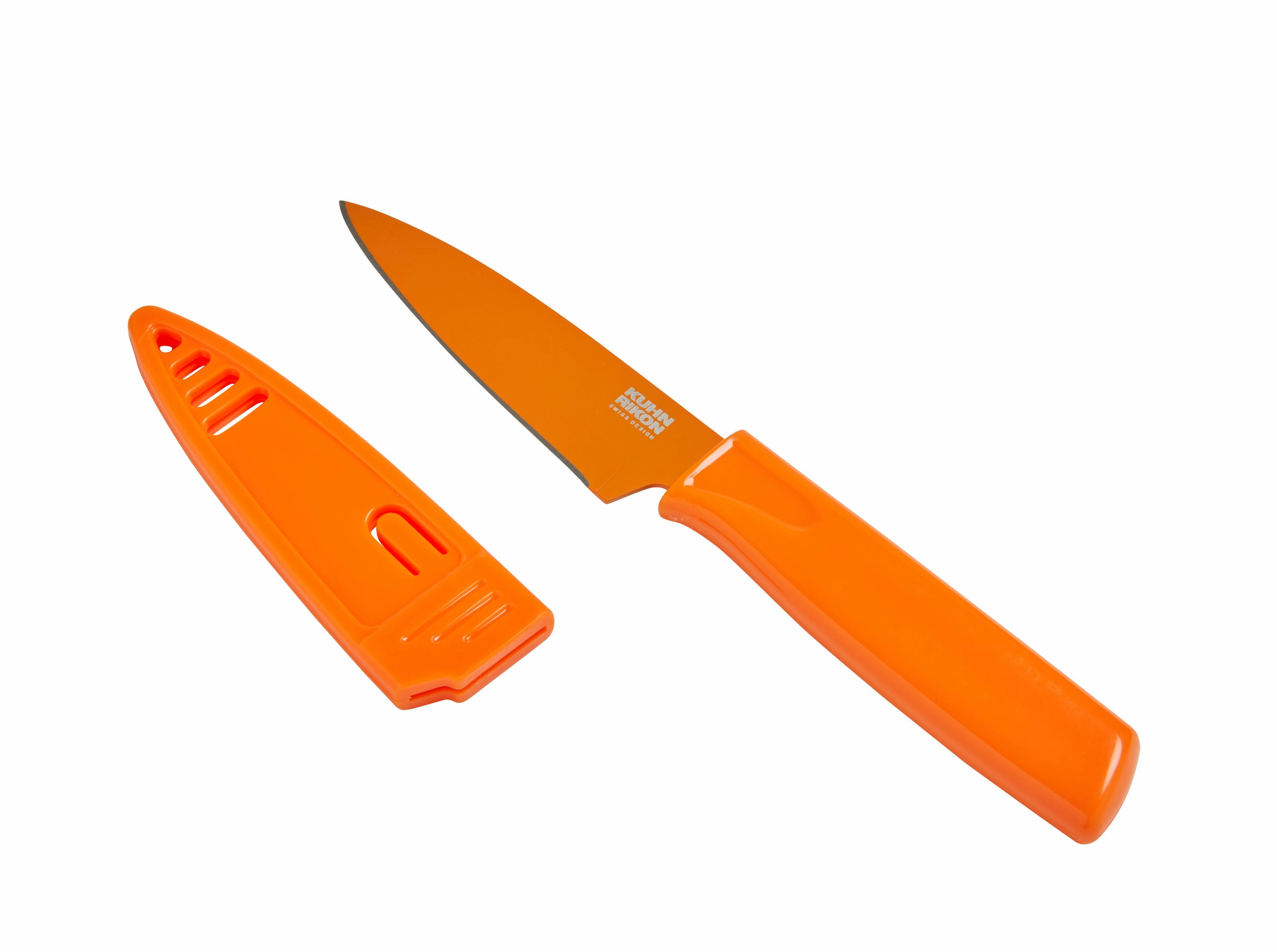 Kuhn Rikon Colori Non-Stick Straight Paring Knife with Safety Sheath, 4 inch