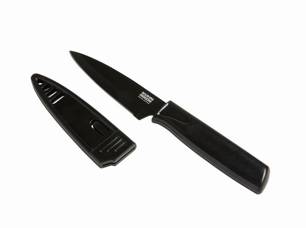 Kuhn Rikon Colori Non-Stick Straight Paring Knife with Safety Sheath, 4 inch